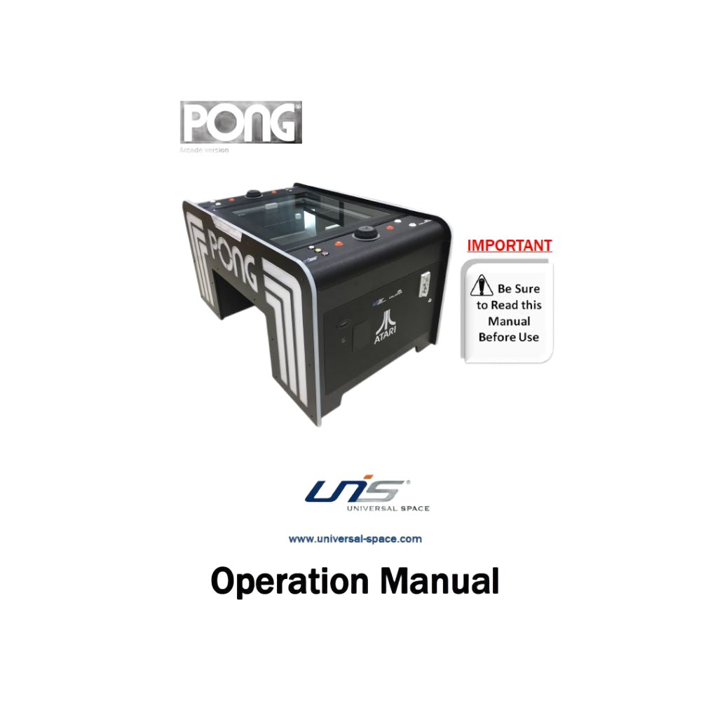 Atari Pong Arcade Machine - UNIS Digital Manual PDF