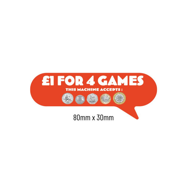 £1 For 4 Plays Price of Play Stickers in Orange - Small