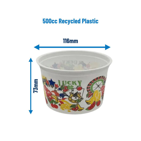 Plastic Coin Cups 500cc (x1000)