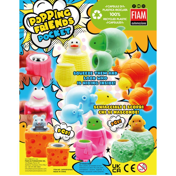 Popping Friends Pocket Capsules (x300) 65mm Novelty Prize Vend Capsules