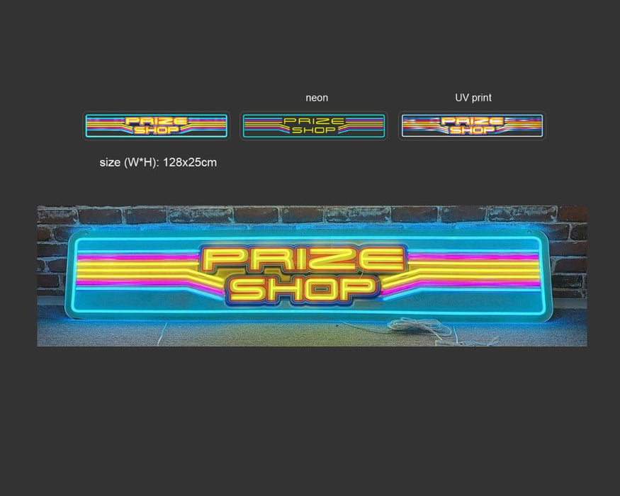 Neon Style LED Sign - Prize Shop Medium 128cm x 25cm WOW Factor Panel