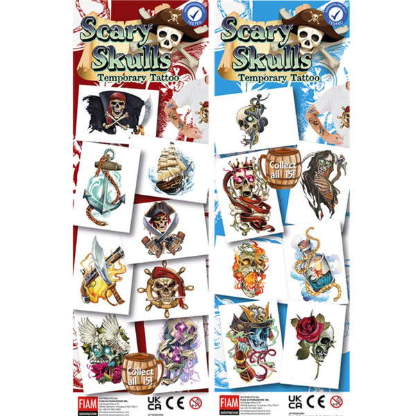 Scary Skulls flat-pack vending tattoos.