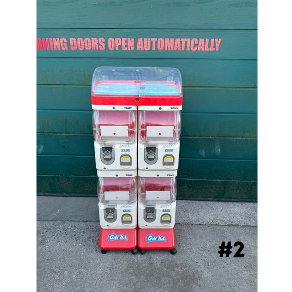 Used Tomy Gacha 4 Head Capsule Vending Machine White /Red #2