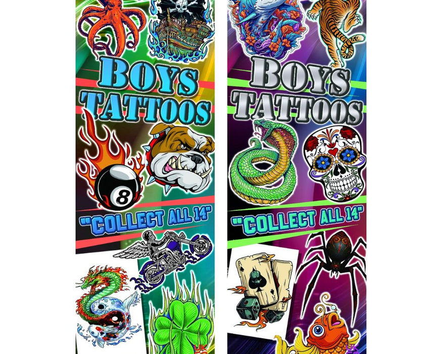 Boys Tattoos (x300) - Flat Pack Vending Tattoos
