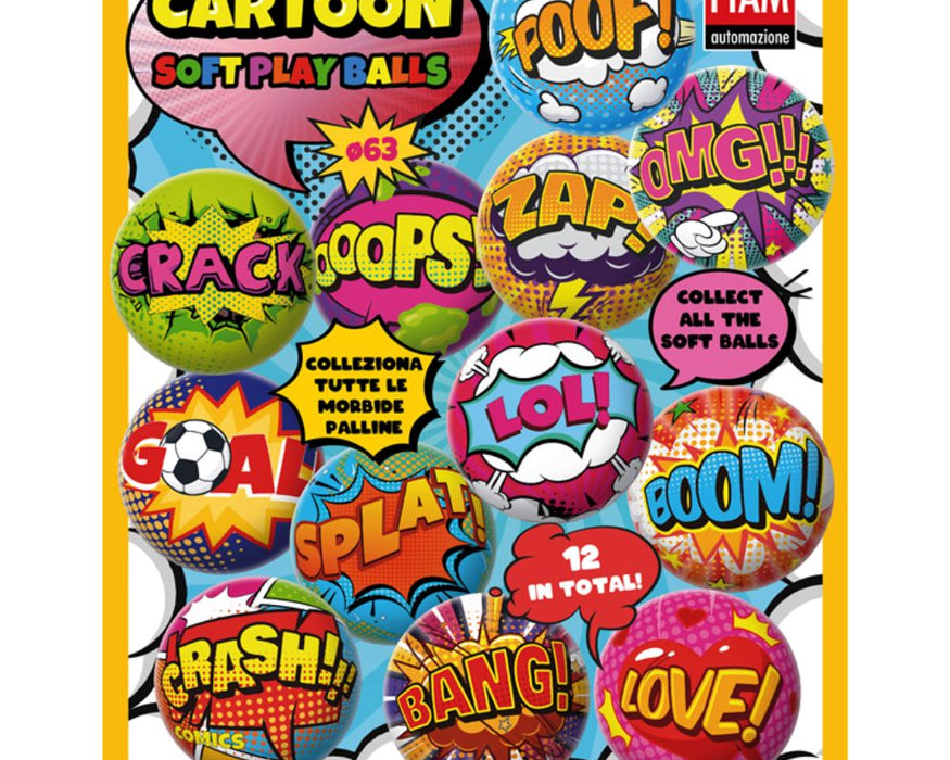 Cartoon Soft Play Balls (x360) 63mm Vending Prize Ball