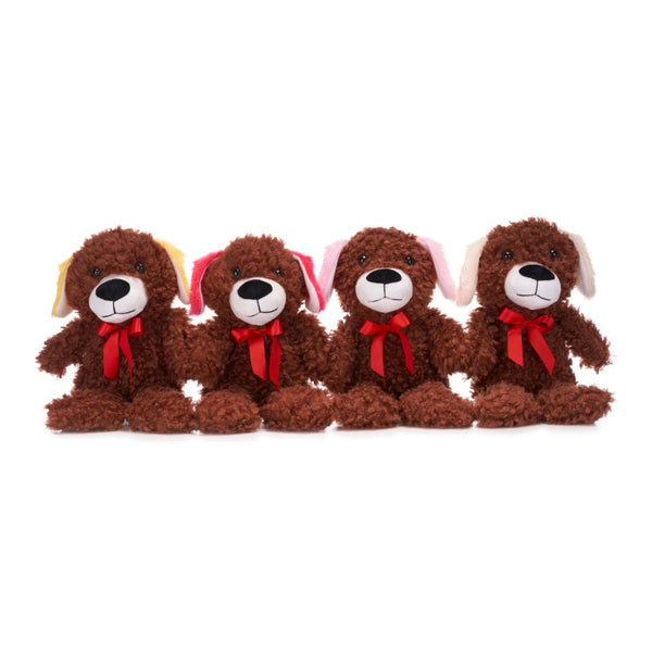 Dogs With Different Colour Ears and Ribbon 12.5''/ Size 3 Plush Toy (x84)
