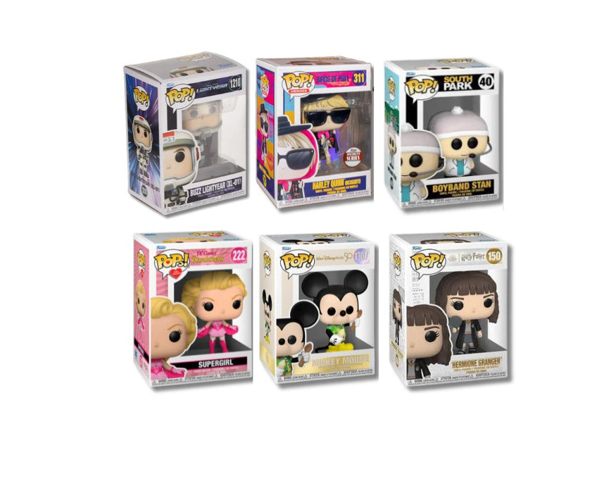 Pop! Vinyl Collectables in Boxes - 6 Figures Assorted by Funko - Mix 2