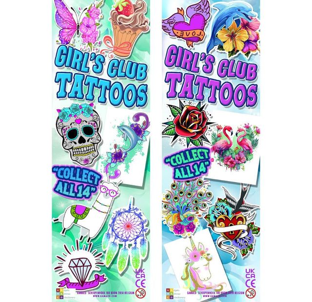 Girls Club (x300) - Flat Pack Vending Tattoos