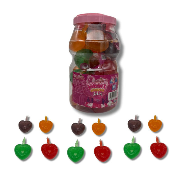 30 Jelly Shaped Hearts Jellies in a Jar (x12)