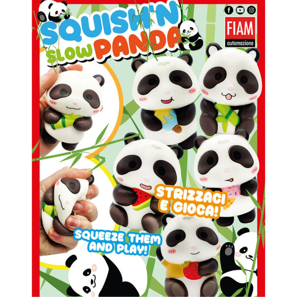 Squish 'n Slow Panda in a 100mm prize vend capsule.