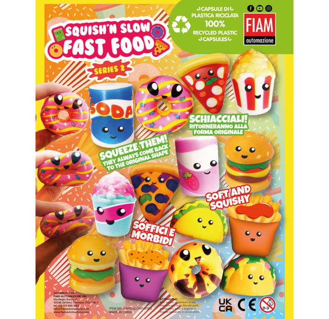 Squish ‘N Slow Fast Food Series 2 (x300) 65mm Novelty Prize Vend Capsules