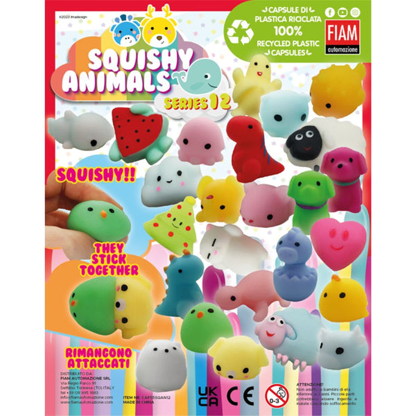 Squishy Animals Series 12 x600 55mm Novelty Prize Vend Capsules