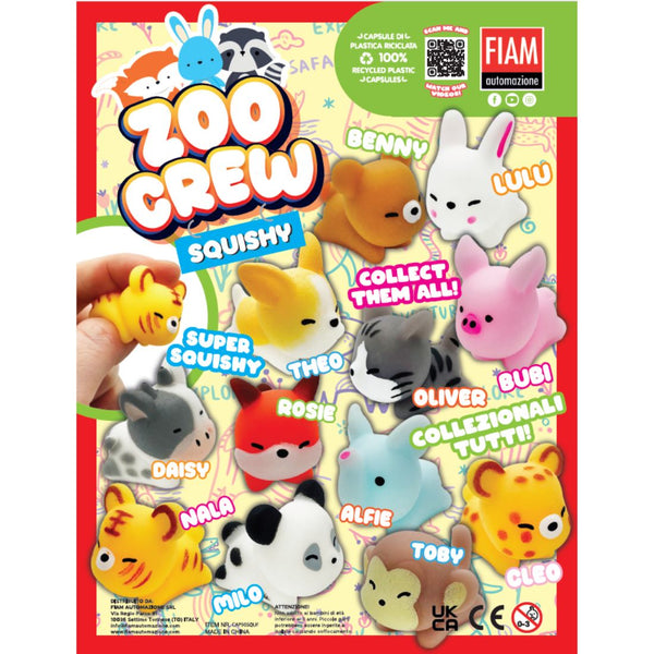 Zoo Crew Squishy 50mm (x600) Novelty Vending Capsules