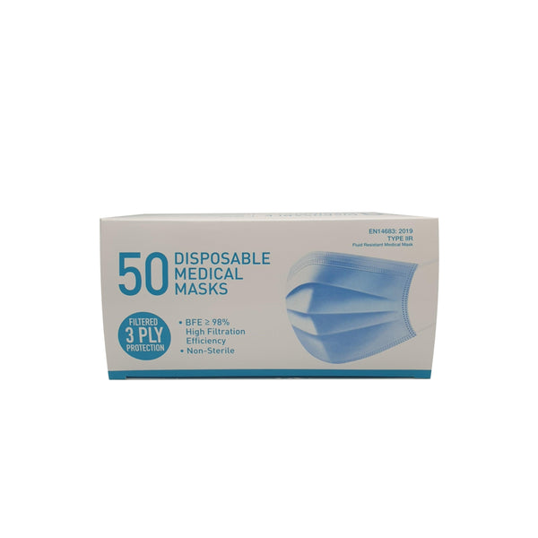 Disposable Medical Face Masks (x50) - Type IIR - Maxx Grab
