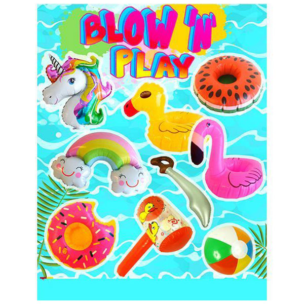 Blow 'N' Play Inflatables Assorted Mix (x170) 90mm / 4" Vending Prize Capsules - Maxx Grab