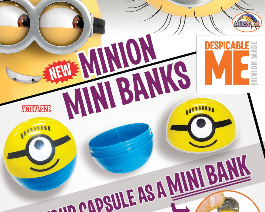 Minion Mini Banks (x250) 50mm Vending Prize Capsules