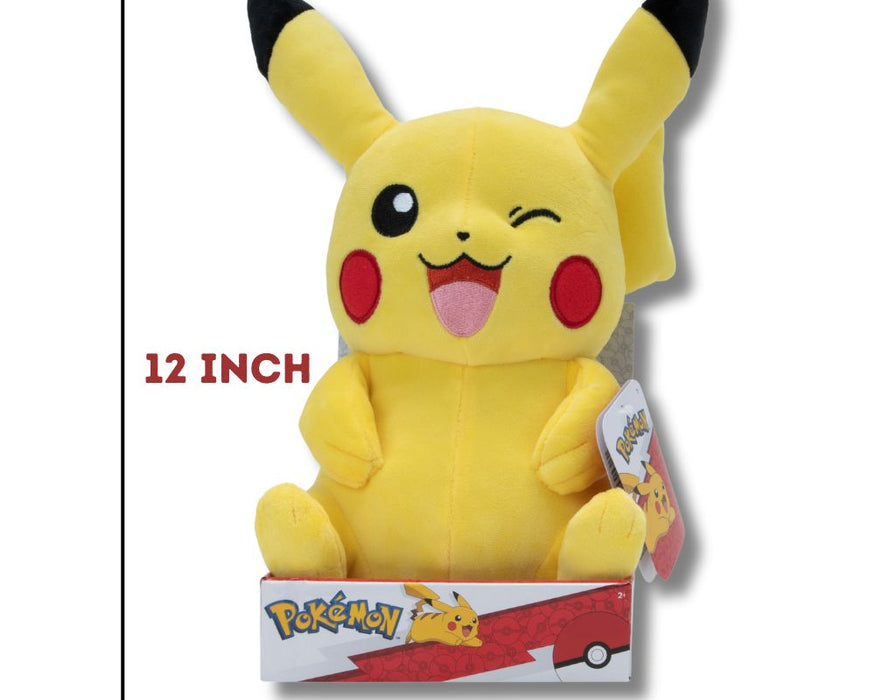 Pokémon 12 inch PIKACHU - Size 3 - Licensed Prize Plush Toys (X6)