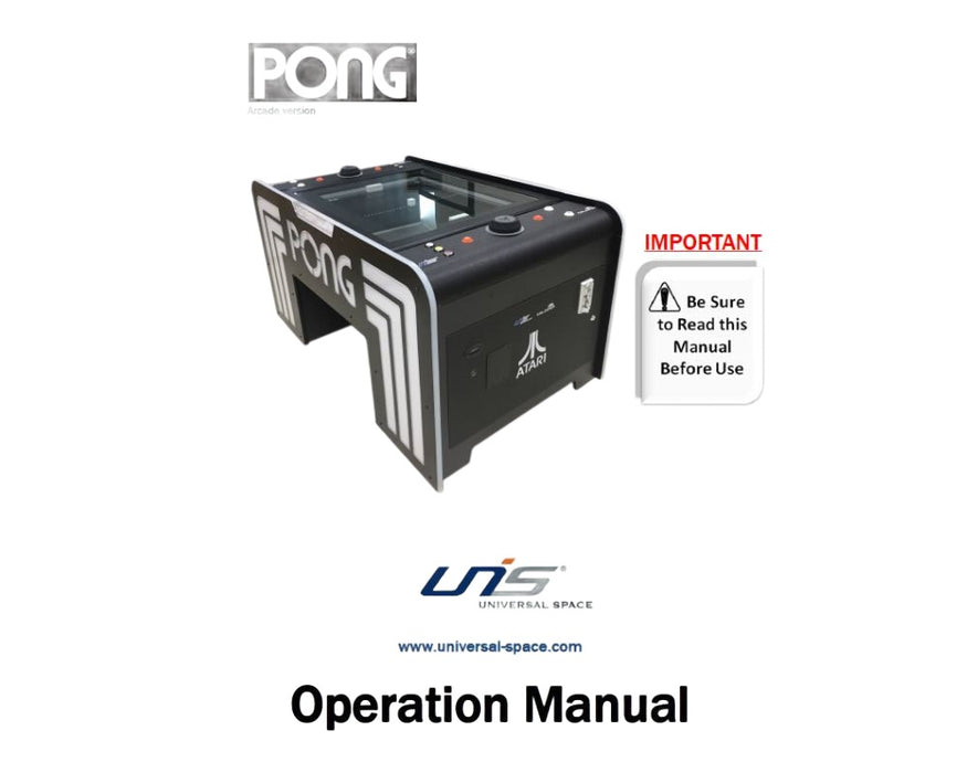 Atari Pong Arcade Machine - UNIS Digital Manual PDF