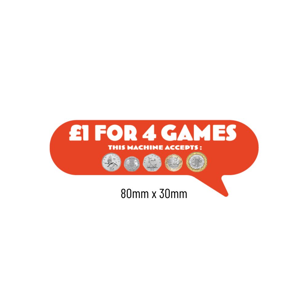 £1 For 4 Plays Price of Play Stickers in Orange - Small