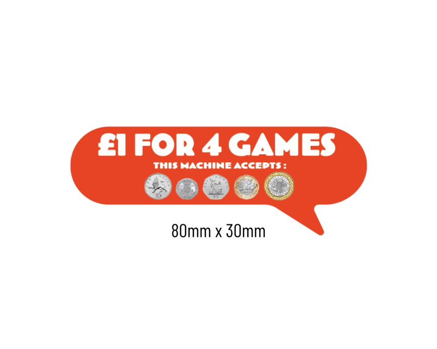 £1 For 4 Plays Price of Play Stickers in Orange - Small