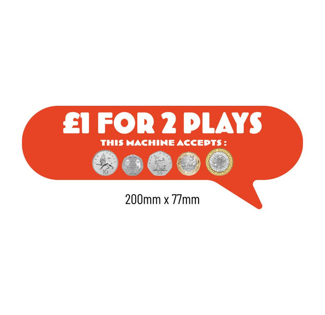 £1 For 2 Plays Price of Play Stickers in Orange - Large