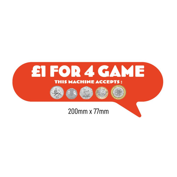 £1 For 4 Plays Price of Play Stickers in Orange - Large