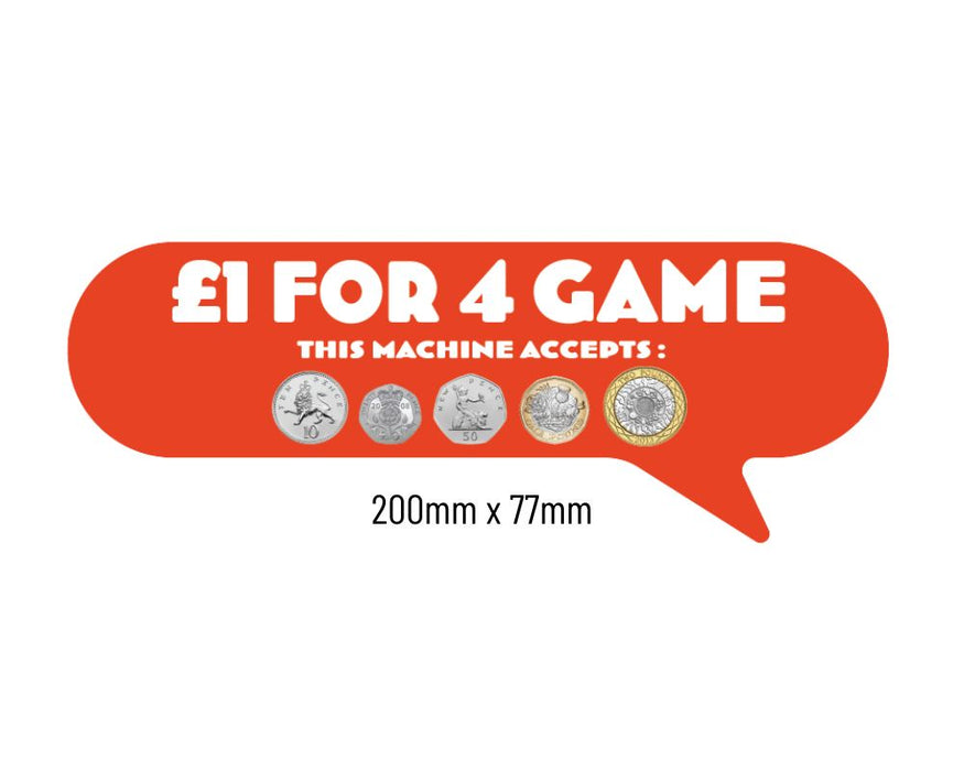 £1 For 4 Plays Price of Play Stickers in Orange - Large