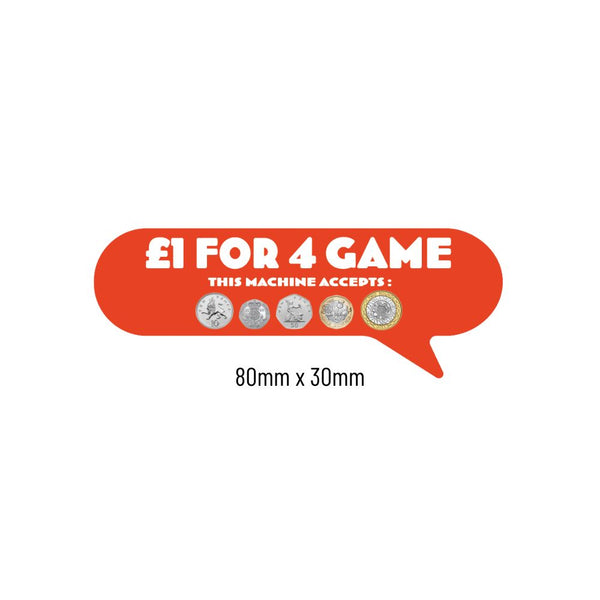 £1 For 4 Plays Price of Play Stickers in Orange - Small