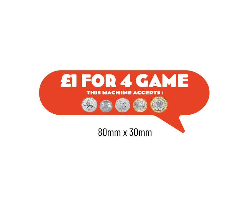 £1 For 4 Plays Price of Play Stickers in Orange - Small