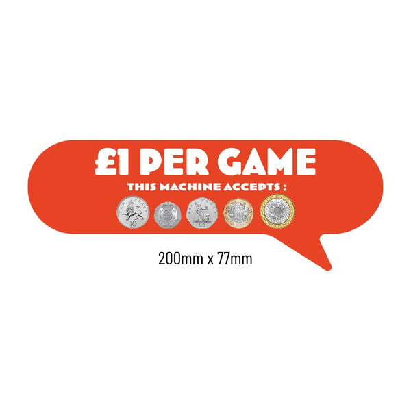 £1 Per Play Price of Play Stickers in Orange - Large