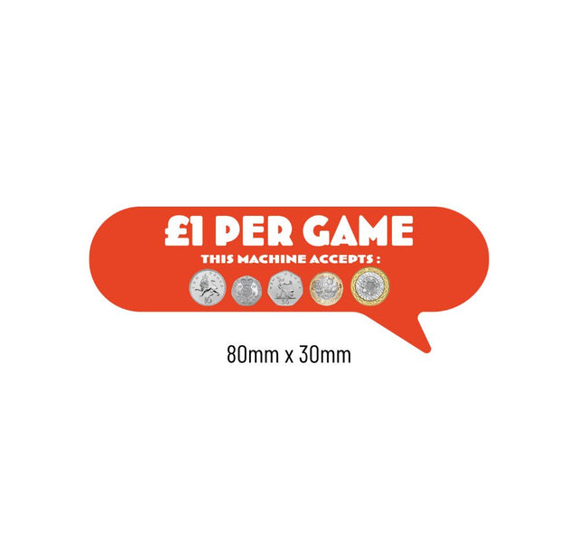 £1 Per Play Price of Play Stickers in Orange  - Small