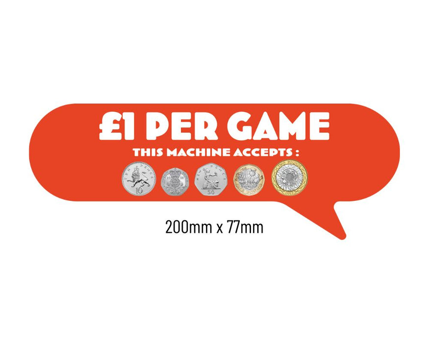 £1 Per Play Price of Play Stickers in Orange - Large