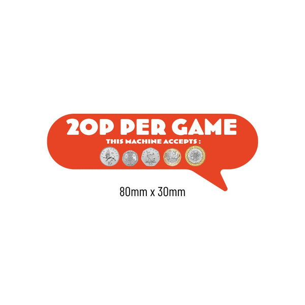 20p Per Play Price of Play Stickers in Orange - Small