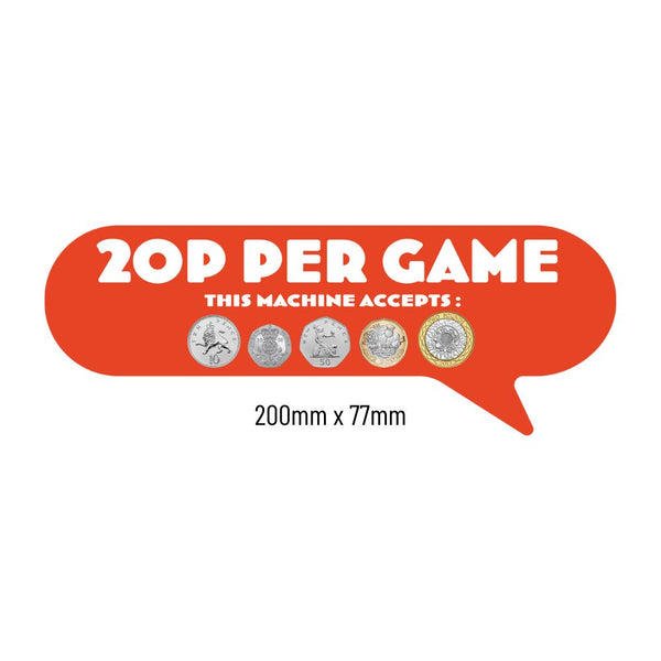 20p Per Play Price of Play Stickers in Orange - Large