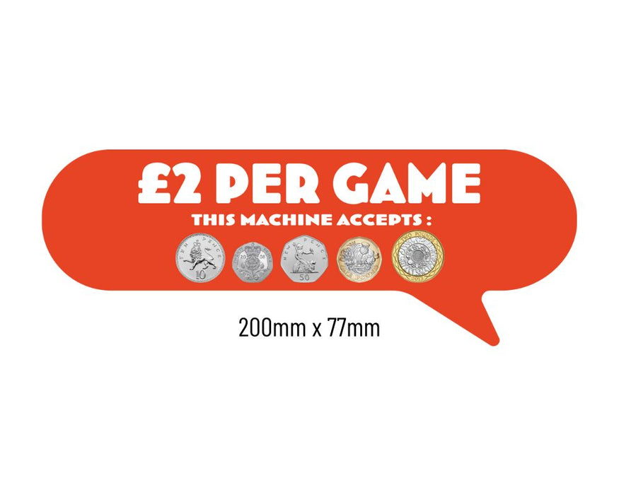 £2 Per Play Price of Play Stickers in Orange  - Large