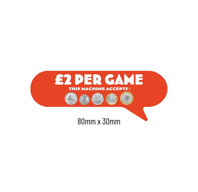 £2 Per Play Price of Play Stickers in Orange - Small