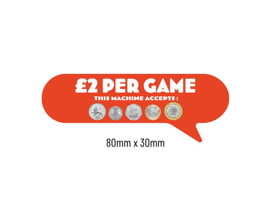 £2 Per Play Price of Play Stickers in Orange - Small