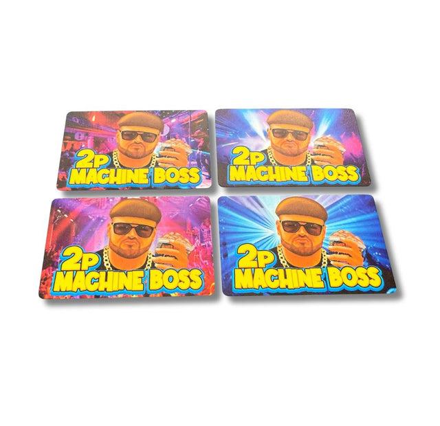 2p Machine Boss plastic cards (x250) Great for Pusher Prizes
