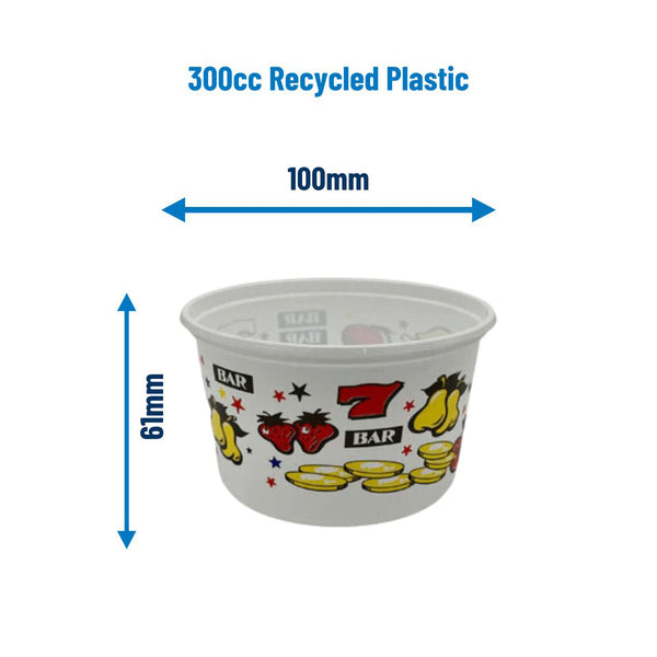 Plastic Coin Cups 500cc (x1000) - Quality Coin Cups Made From Recycled Materials