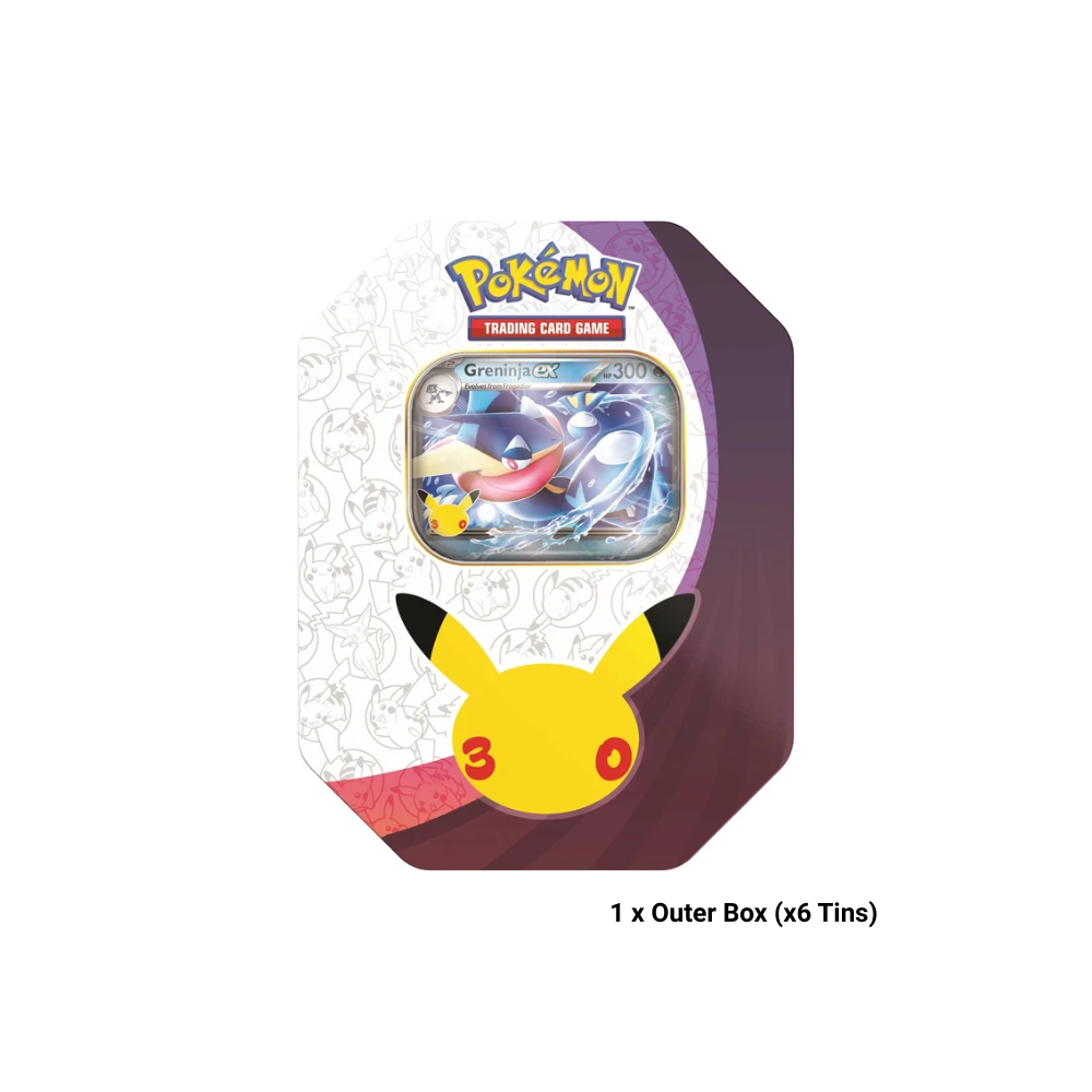 Official Pokemon TCG: ex Tin - Greninja - 30th Celebration (x6) 1 x Outer Box