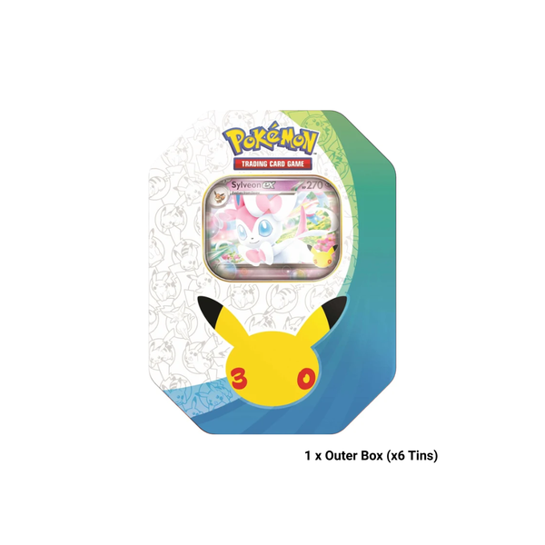 Official Pokemon TCG: ex Tin - Sylveon - 30th Celebration (x6) 1 x Outer Box