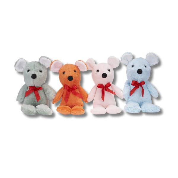 Mice with Ribbons Ass. Colours - 32cm size 3 Plush (x84)