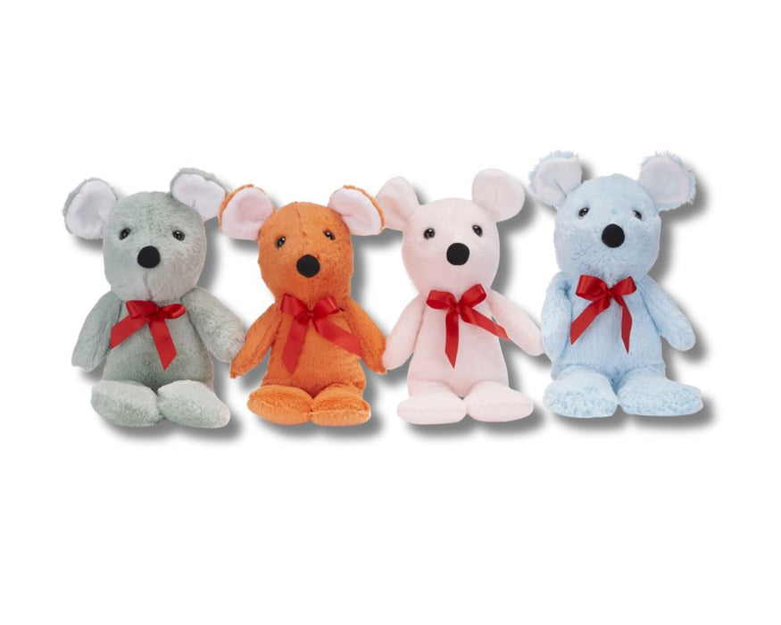 Mice with Ribbons Ass. Colours - 32cm size 3 Plush (x84)