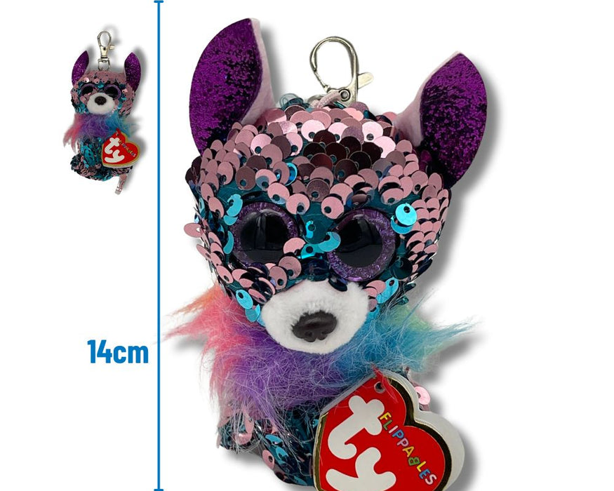 Ty Sequin Dog Plush Key Clip Ty Brand (x96)