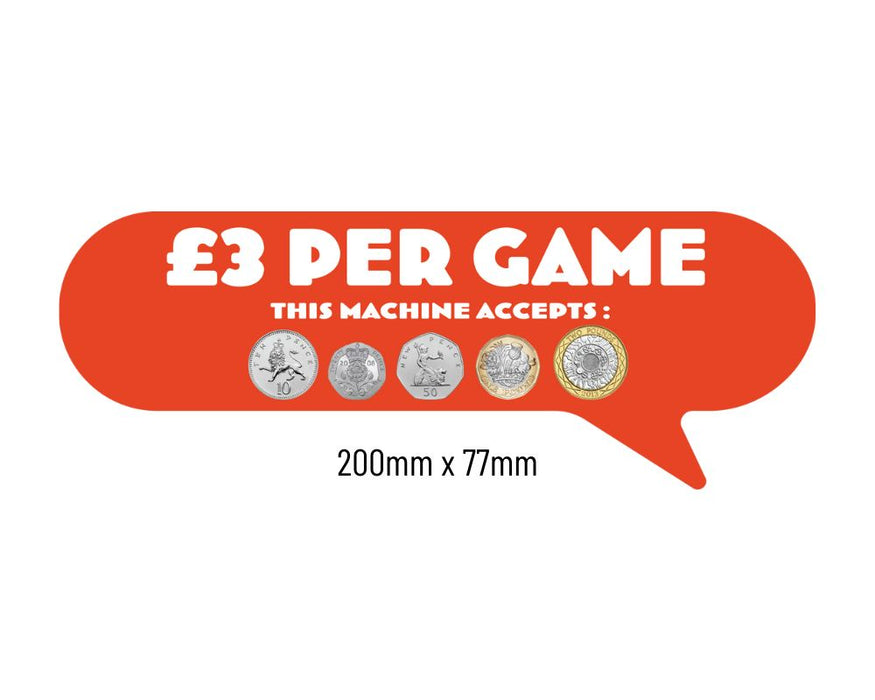 £3 Per Play Price of Play Stickers in Orange /White - Large