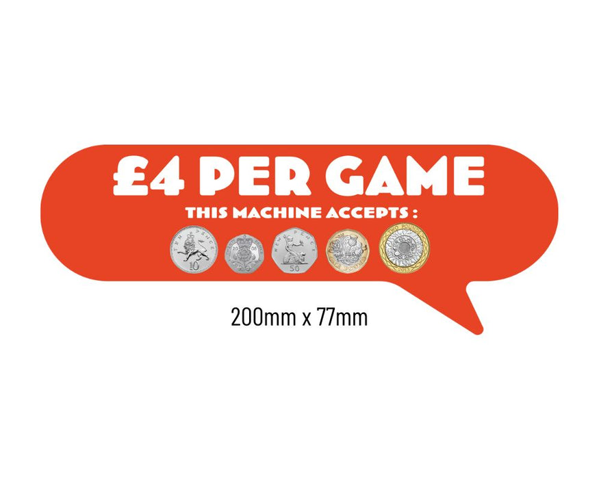 £4 Per Play Price of Play Stickers in Orange - Large