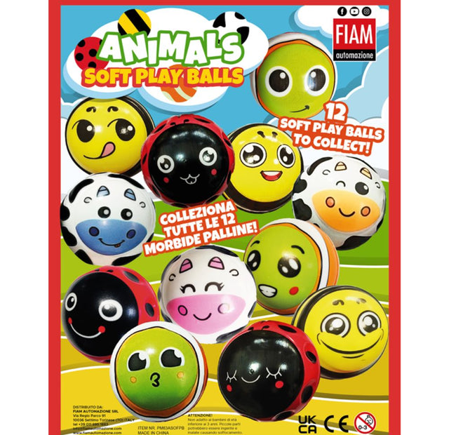 Animal Soft Play Balls 63mm (x360) Vending Prize Ball