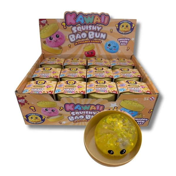 Kawaii Squishy Bao Buns in a steamer basket
