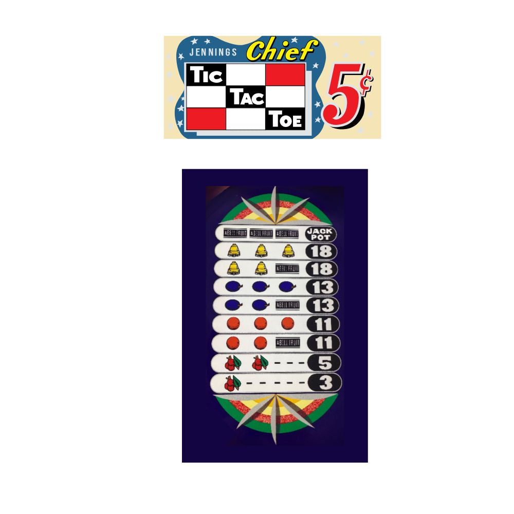 Jennings Chief Tic Tac Toe Artwork Plexi Panel Set Variant Arcade Recreation