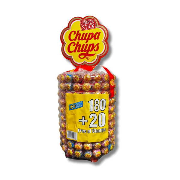 Chupa Chups Assorted Lollipop Wheel Carousel with 7 Flavours of Party Sweets In Bulk. 200 lollies.